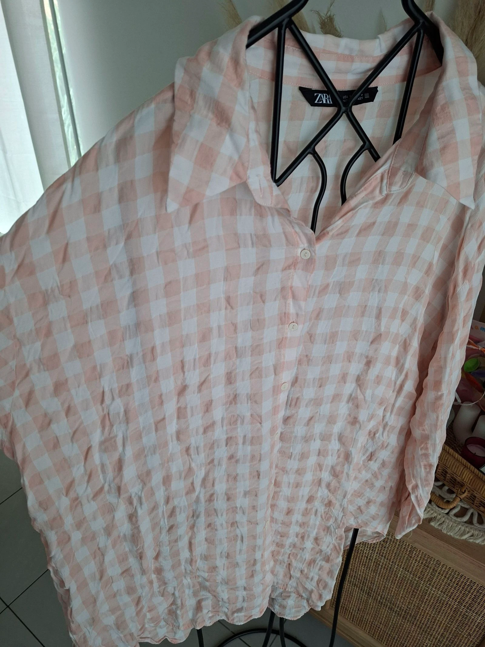 Camisa oversize vichy zara tamanho G – photo 2